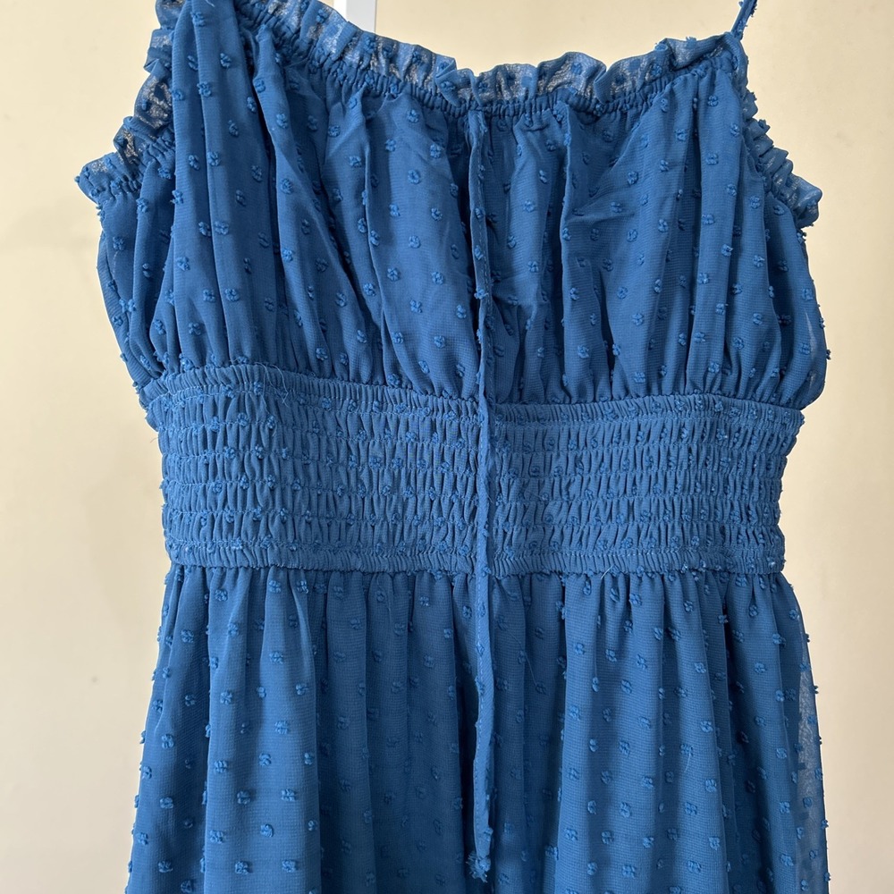 Trixxi Francesca's Ezra Clip Dot Mini Babydoll Dress Teal‎ Size Large Y2K - Picture 4 of 7